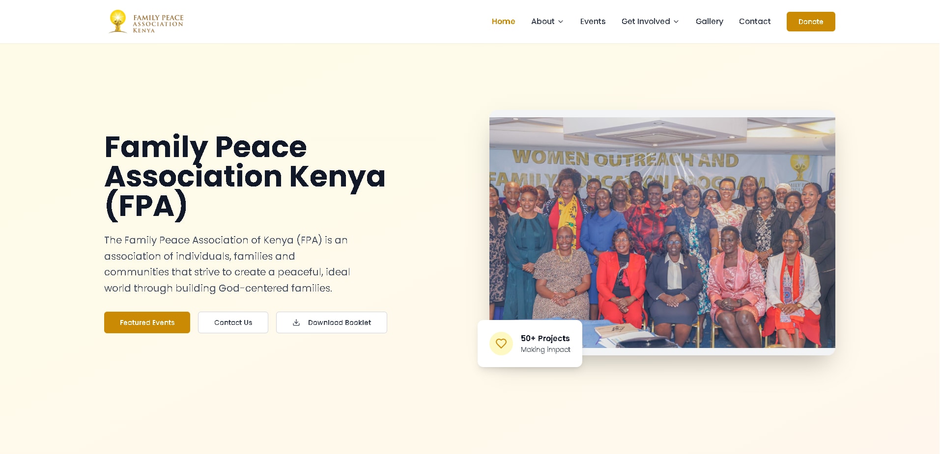 Family Peace Association Kenya homepage