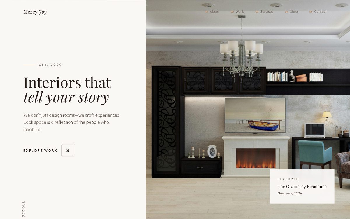 Interior designer portfolio preview